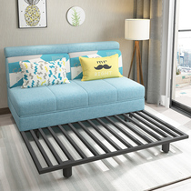 Sofa bed foldable living room double small apartment Nordic simple modern multi-function dual-use fabric sofa 1 8