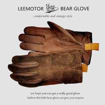 Spot imported cowhide autumn and winter thin velvet Harley wind men and women knight tooling riding retro bear claw gloves