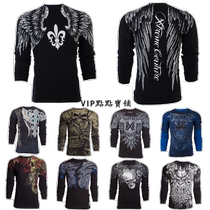 American imports Xtreme mens sashimi pure cotton T-shirt UFC MMA Wrestling Boxing Double Headed Eagle Skull Short Sleeve