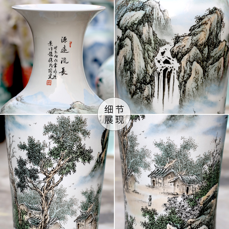 Jingdezhen ceramic famille rose porcelain has a long history in the hand - made be born big vase sitting room that occupy the home furnishing articles opening gifts