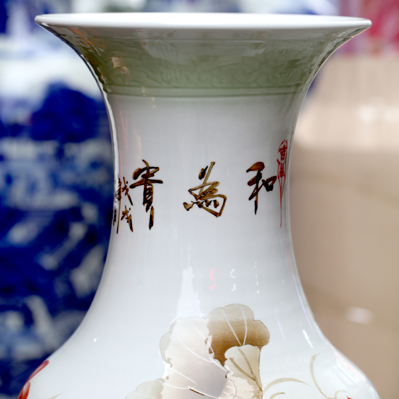 Jingdezhen ceramic hand - made color ink harmony is the sitting room of large vase household study office decoration furnishing articles