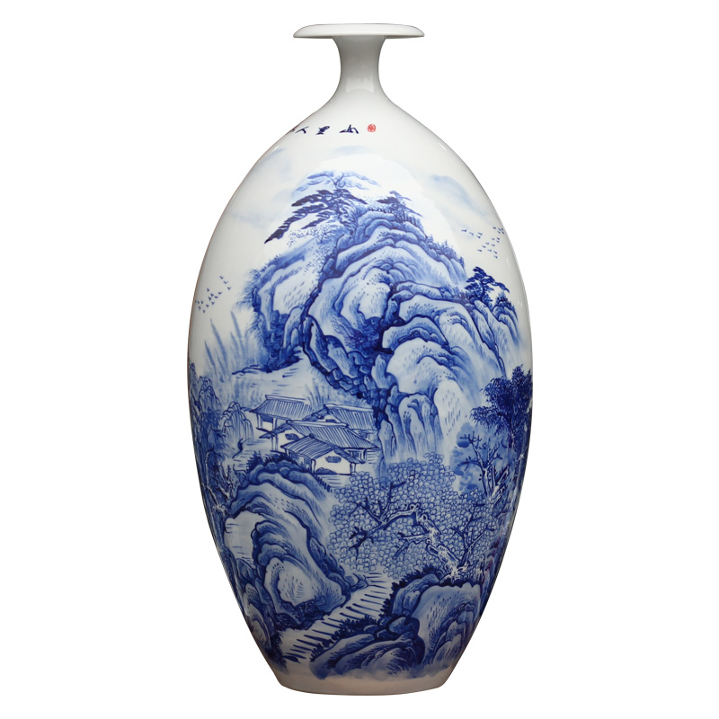 Jingdezhen ceramic hand - made somebody else vase in the mountains of modern household of Chinese style living room craft ornaments archaize furnishing articles