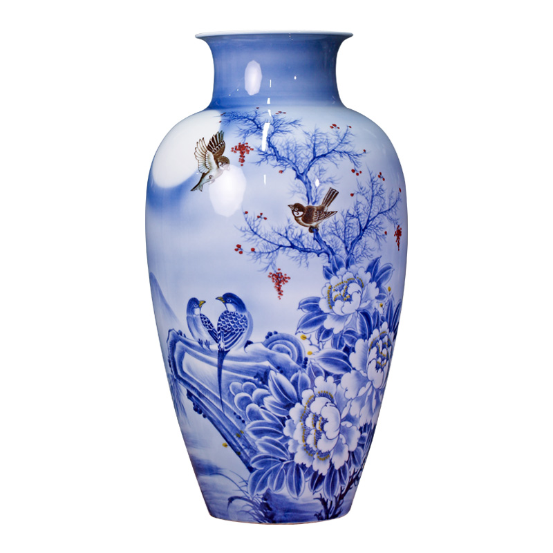 Jingdezhen ceramics masters hand - made flowers under the glaze painting of flowers and flower vase household porch mesa furnishing articles