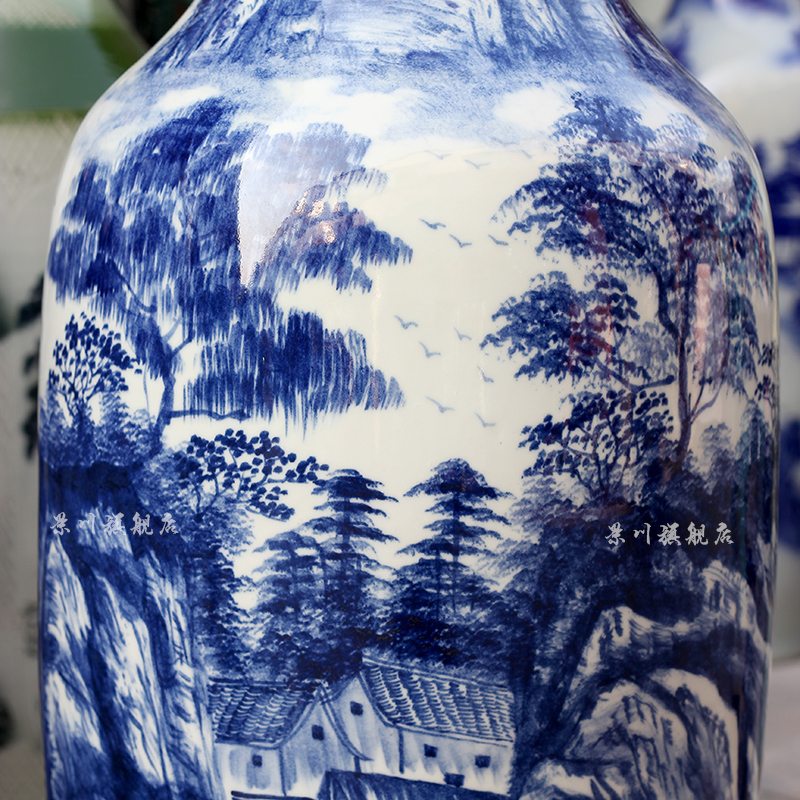 Jingdezhen porcelain ceramics hand - made splendid sunvo large vases, sitting room of Chinese style household furnishing articles of handicraft
