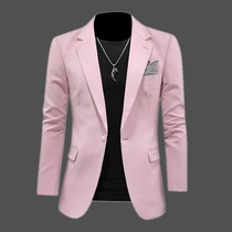 Casual Western suit Mens 2021 Spring and autumn in Korean version Trend Large code One grain button Single suit jacket pure color blouse