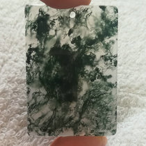 Natural water grass chalcedony oval jade brand Shaanxi Xian Lantian chalcedony safe card safe buckle