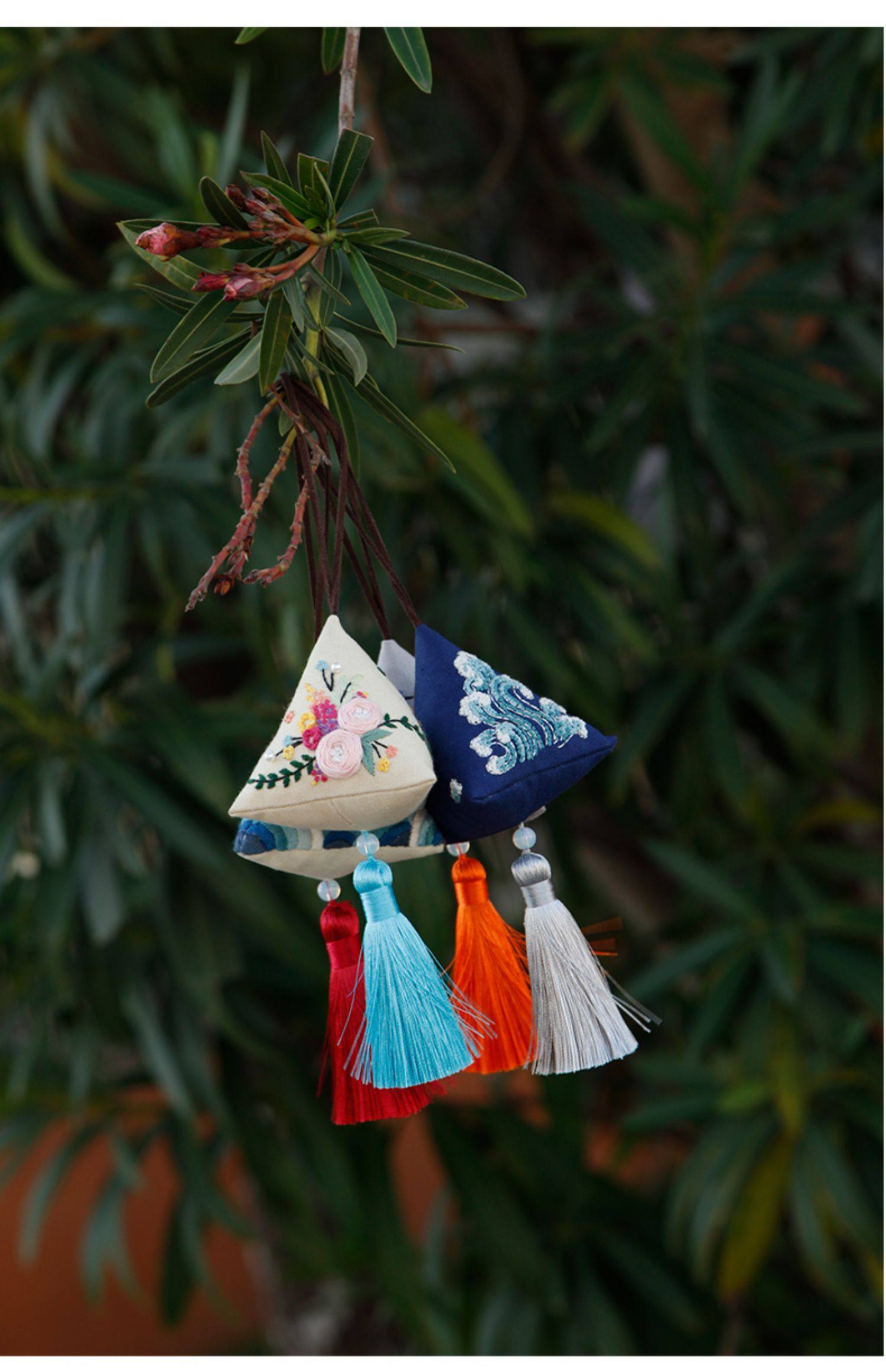 刺绣diy薰衣草香包汽车安神古风绣花初学手工刺绣香囊diy材料包_给力