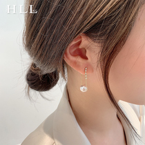 S925 silver needle smart temperament pearl earrings Korea Dongdaemun earrings 2021 new stud earrings drop earrings design sense
