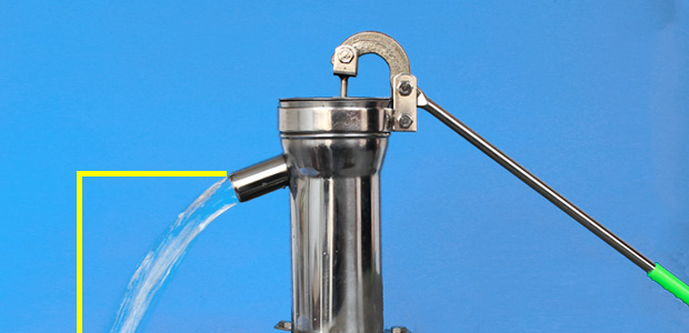 摇水泵压水井家用手动摇水机井水井头抽水泵吸水器老式不锈钢大头_双