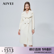 AIVEI Hinca Ai Weiwei 2021 Winter New Korean version Brief about double row of cotton wool bifacial great coat N0660050