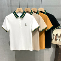 2023 Tide embroidered short sleeve polo shirt men comfortable ice wire colour collar T-shirt men fashion Paul Top