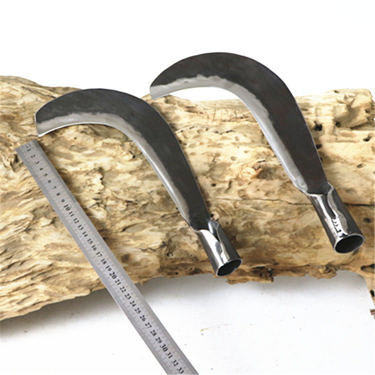 包邮免磨弹簧钢锻打镰刀割草刀收割刀园林农用阳江刀具割草镰包邮_双