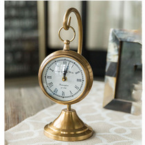 European and American style small seat clock French style retro extravagant brass clock soft adornments living-room Xuanguan TV Cabinet Pendulum