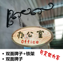 Retro Wrought iron office listing personality toilet door number cashier sign board side failure room decoration listing