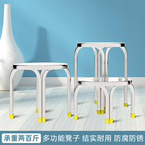 Stainless steel stool stackable home living room small bench low stool four-legged round stool outdoor chair strong and durable