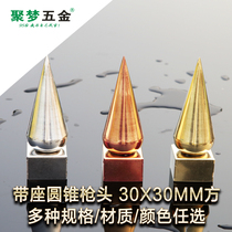 Ju Meng Hardware stainless steel decorative gun head 30MM square tube seat conical gun head 100MM long thickened wall fence