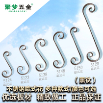 Stainless steel decorative flower accessories Stair fence door flower window flower accessories European art flower decoration 304#black titanium