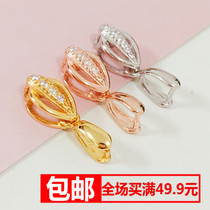 925 pure silver plated 18k gold pendant buckle head emerald jade pendant melon with honey wax pendant clip buckle accessories jade buckle