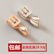 925 silver pendant buttoned with crystal emerald jade melon seed buckle head jade Buddha male and female buckle jewellery needle buckle