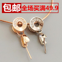 Pure Silver Pendant Buckle Melon Seed Button Crystal Emerald Jade Pendant Jade Pendant Jade Pendant Jade Necklace Clip Button 925 Pure Silver Pendant Buckle Head