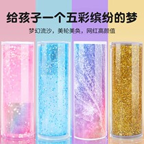 Net red pencil box Smart password fingerprint cherry blossom quicksand net cylindrical creative pencil box boys high-tech
