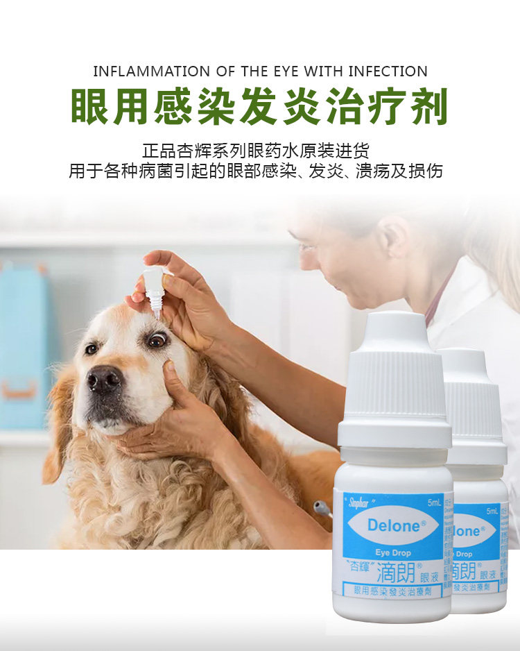 杏辉滴朗滴眼液狗狗猫咪流眼泪加菲猫去泪痕神器结膜角膜炎眼药水
