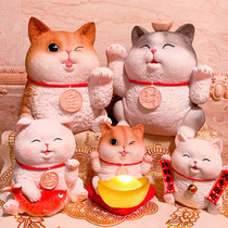 Japanese fortune cat shop opening gift gift resin savings car decoration piggy bank cat birthday gift