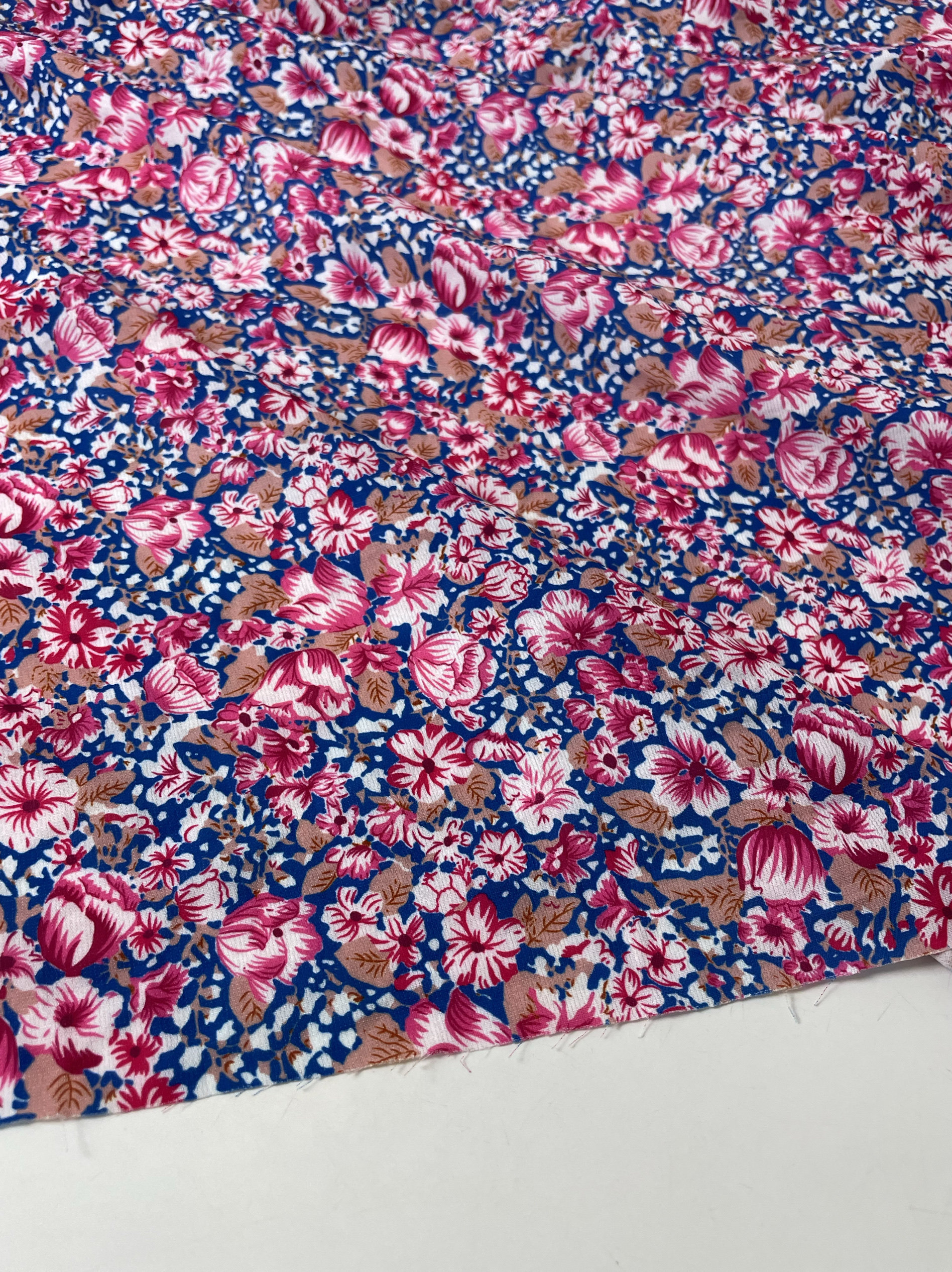 g708diy蓝底小碎花印花雪纺布头 柔软垂坠透气连衣裙上衣发饰面料