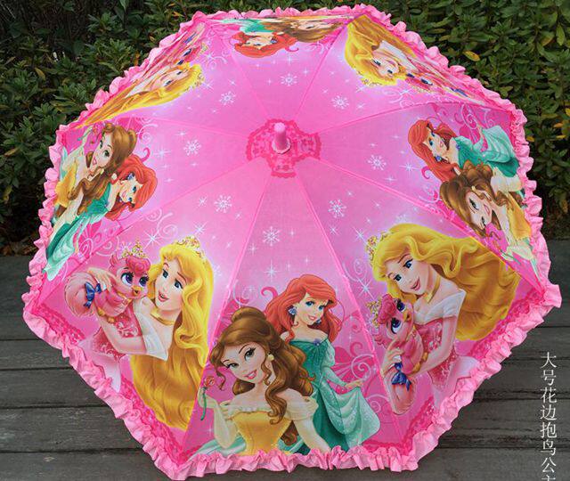 儿童雨伞男女童自动迪士尼小魔仙爱莎冰雪奇缘艾莎白雪公主长柄伞