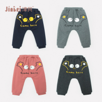 Tsubei autumu 1-4 year old male and female baby casual pants child PP pants clip cotton thickened fart pants close-fitting cotton pants