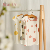 Zinbe Summer 1-3-year-old female baby soft cotton sweatcloth short sleeve one-piece outskirt External Vest Dress