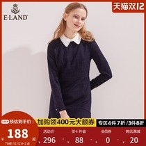 ELAND clothes love spring and autumn waist thin high-end temperament goddess Fan long sleeve gentle foreign style dress female