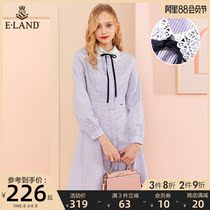 ELAND clothing love spring and autumn fashion temperament striped niche thin casual age-reducing long-sleeved dress women