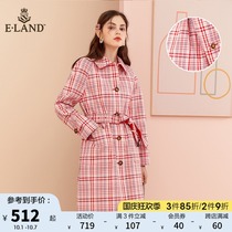 ELAND clothes love spring and autumn fashion sweet high-end temperament casual single-breasted windbreaker long coat women