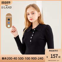 ElAND Gay POLO collar design short knitted shirt