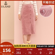 ELAND clothes love spring summer fashion temperament casual slim slim high waist slit long skirt lady