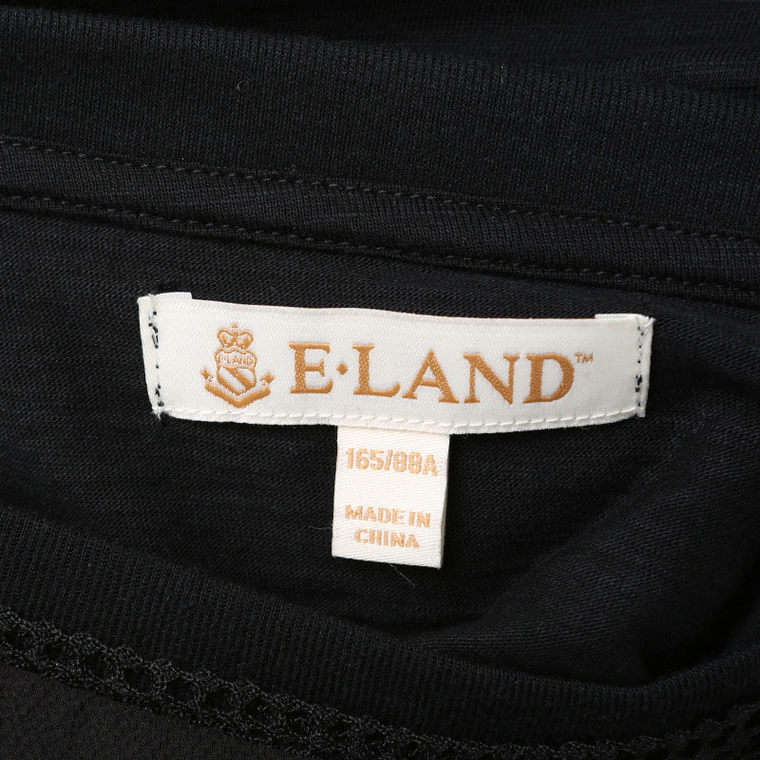 商场同款ELAND衣恋15年夏季网纱字母拼接短袖EERA52452M专柜正品