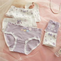 5 dress sweet and cute girl cotton Japanese tie triangle pants low waist breathable pure cotton antibacterial underpants daisy strawberry