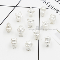 S99 sterling silver twelve Zodiac Baby red rope bracelet birthday gift hand woven hand rope female diy accessories material