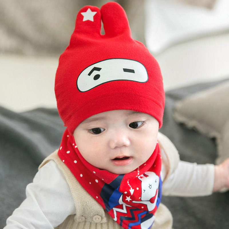 春季婴儿帽子3-6-12个月宝宝纯棉套头帽秋男女童韩版新生儿睡觉帽产品展示图3