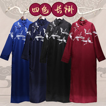 Cross talk clothing Allegro mens Republic of China style costume long shirt students youth stage robe big coat costume retro style