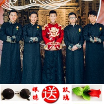 Chinese wedding best man suit Male Tang suit Ancient costume Republic of China style coat gown gown Wedding dress Brother group dress