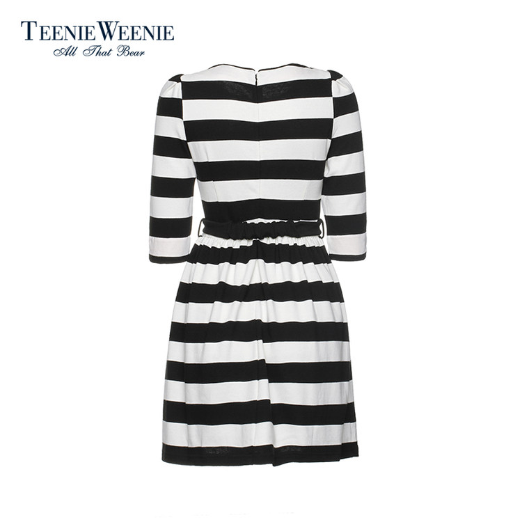 Teenie Weenie小熊2015专柜正品女装休闲条纹连衣裙TTOM53811A