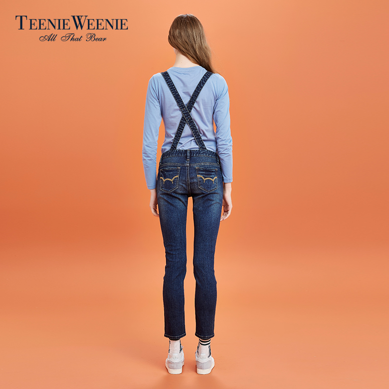 Teenie Weenie小熊2016冬季专柜新品女装牛仔背带裤TTTJ64C06K产品展示图5