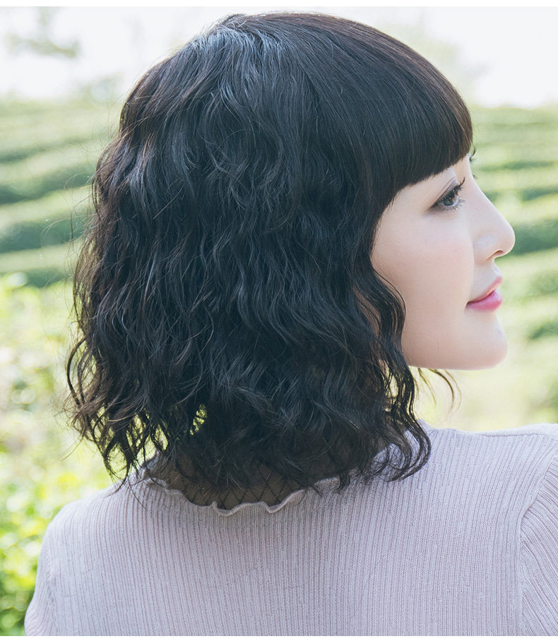 恒发真发假发女短卷发 女士假发套中年短发型真人发丝透气蓬松