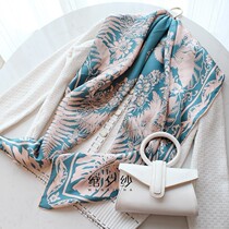 Pink blue hipster elegant silk big square towel Joker fashion mulberry silk scarf shawl women autumn and winter New