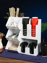 Cup holder milk tea shop cup holder coffee straw storage box bar supplies commercial disposable paper cup holder cup holder