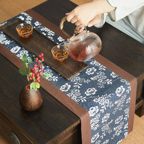 Cotton and linen tea table table flag Zen tea plate mat Incense tea Ceremony coaster Chinese tablecloth Tea table cloth Long table mat