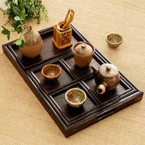 Japanese tray Solid wood tea tray Export wooden small fruit plate Snack plate Rectangular plate Seven-piece set plate