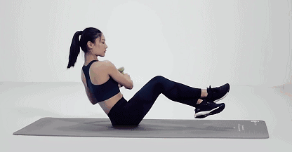 4,哑铃西西里卷腹